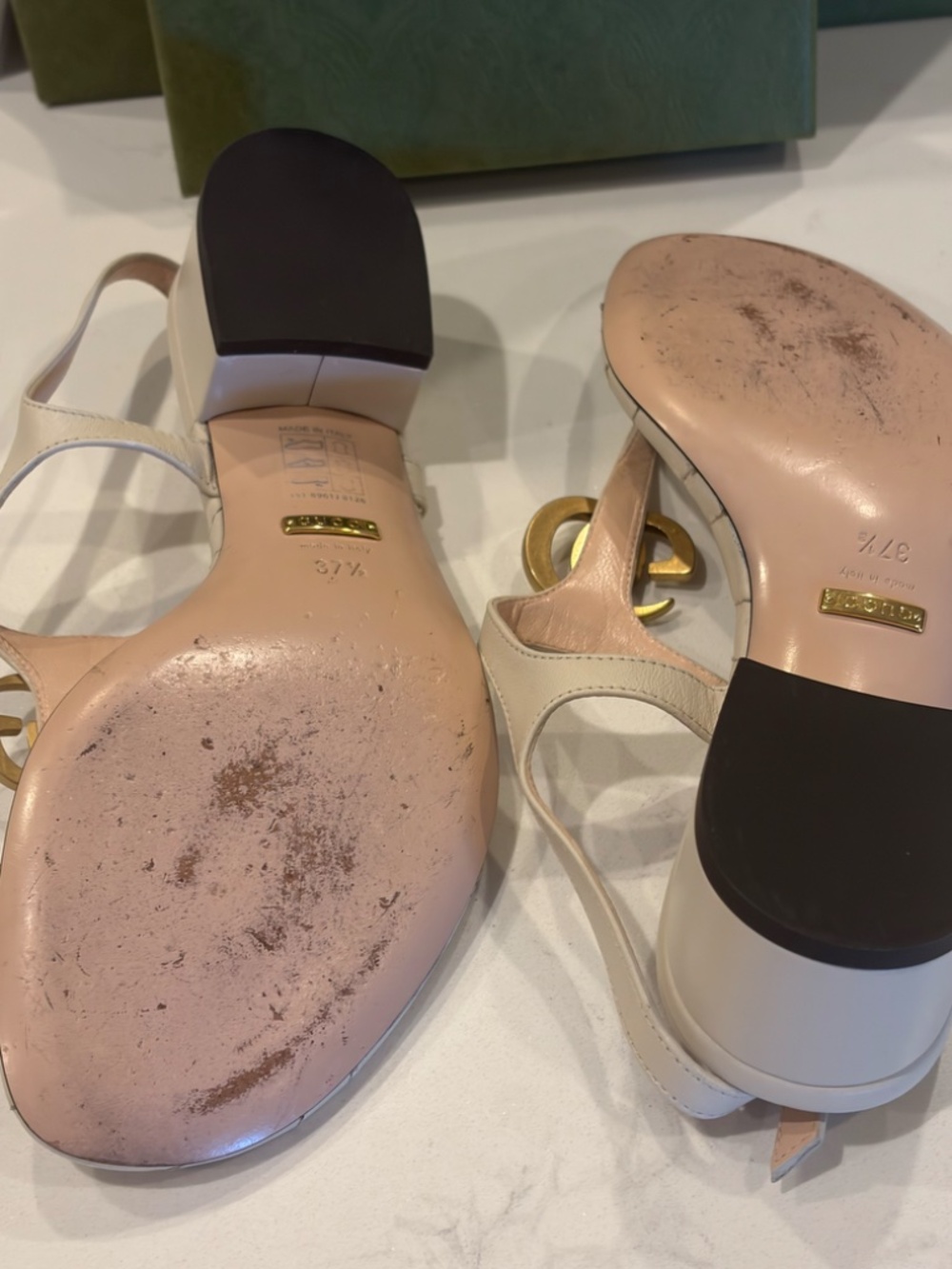 Gucci GG Logo Sandals (women) size 7.5 with box, dust bags, authenticity card - Picture 7 of 12